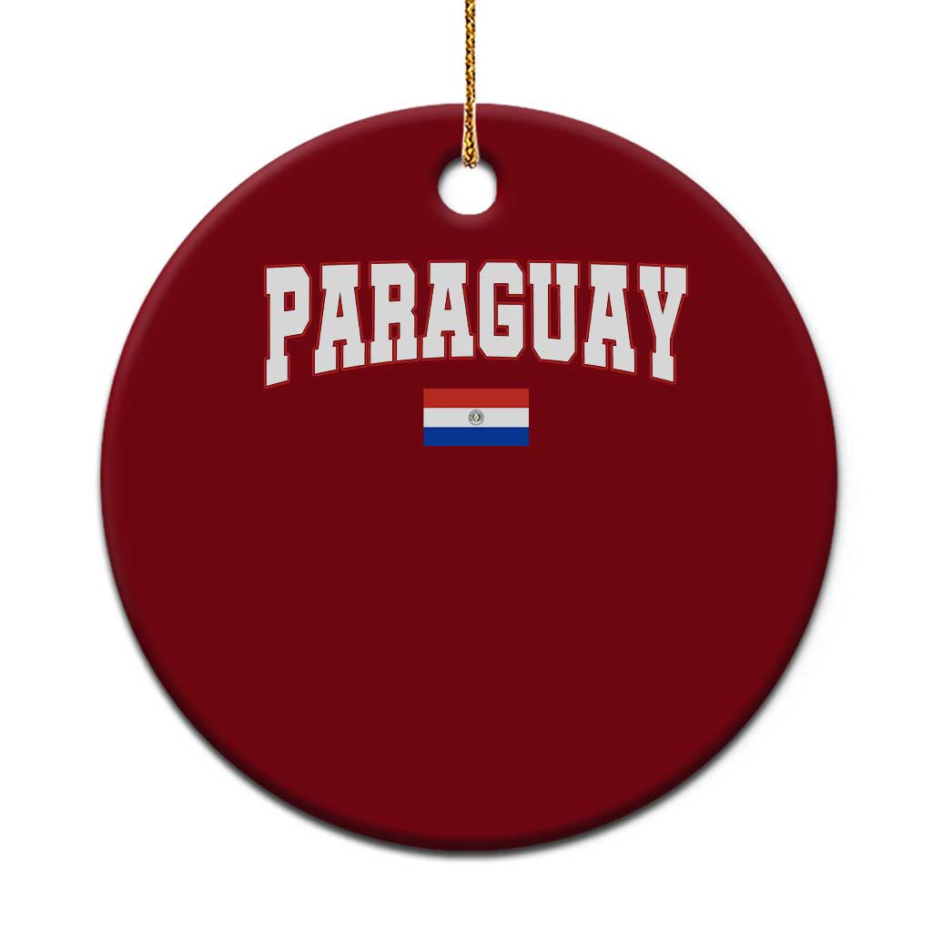 Paraguay Retro Athletic Varsity Style Ceramic Ornament Paraguaya Flag Country Pride Heritage