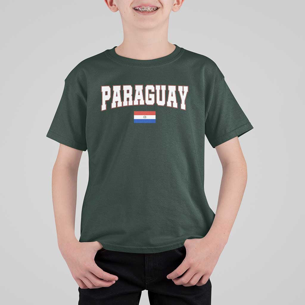 Paraguay Retro Athletic Varsity Style T Shirt For Kid Paraguaya Flag Country Pride Heritage