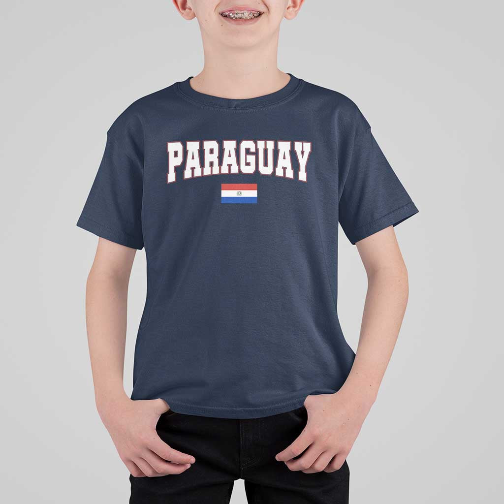 Paraguay Retro Athletic Varsity Style T Shirt For Kid Paraguaya Flag Country Pride Heritage