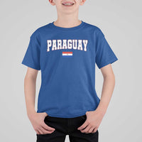 Paraguay Retro Athletic Varsity Style T Shirt For Kid Paraguaya Flag Country Pride Heritage