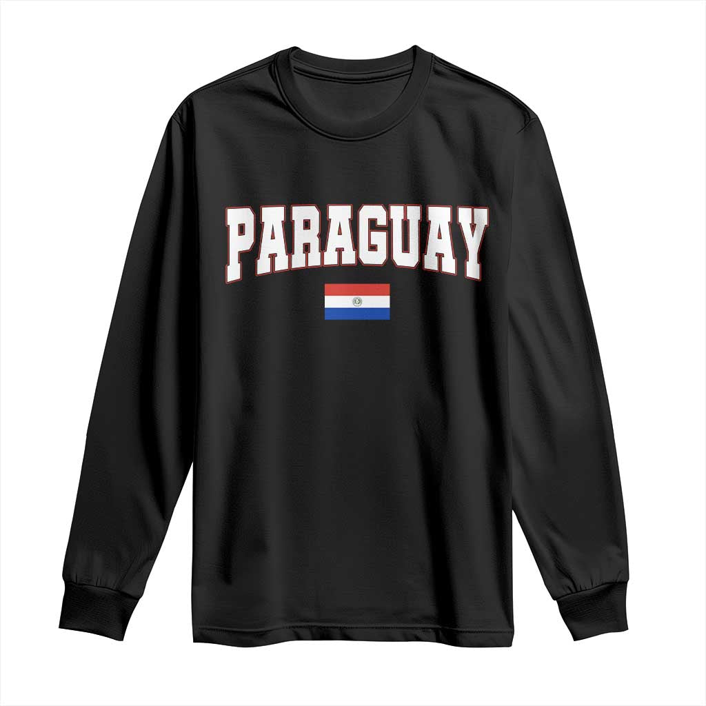 Paraguay Retro Athletic Varsity Style Long Sleeve Shirt Paraguaya Flag Country Pride Heritage