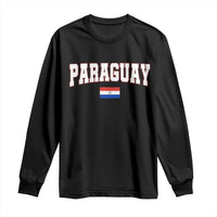 Paraguay Retro Athletic Varsity Style Long Sleeve Shirt Paraguaya Flag Country Pride Heritage