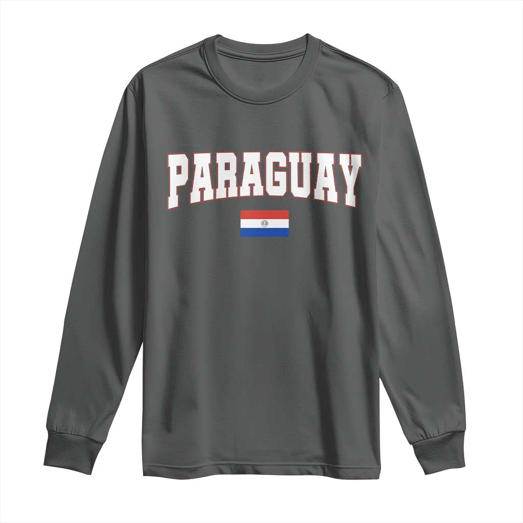 Paraguay Retro Athletic Varsity Style Long Sleeve Shirt Paraguaya Flag Country Pride Heritage