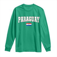 Paraguay Retro Athletic Varsity Style Long Sleeve Shirt Paraguaya Flag Country Pride Heritage
