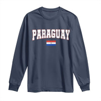 Paraguay Retro Athletic Varsity Style Long Sleeve Shirt Paraguaya Flag Country Pride Heritage