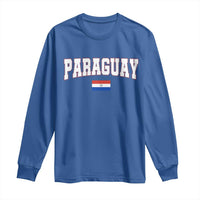Paraguay Retro Athletic Varsity Style Long Sleeve Shirt Paraguaya Flag Country Pride Heritage