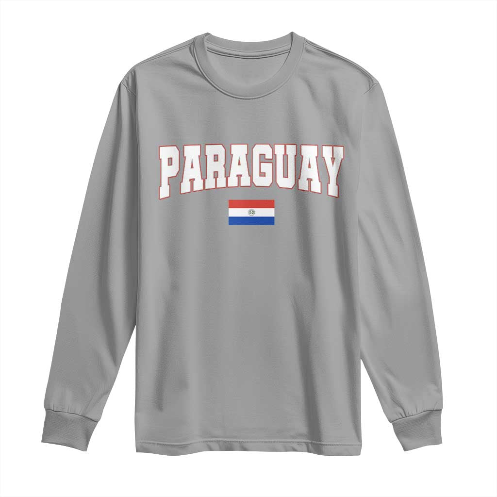 Paraguay Retro Athletic Varsity Style Long Sleeve Shirt Paraguaya Flag Country Pride Heritage