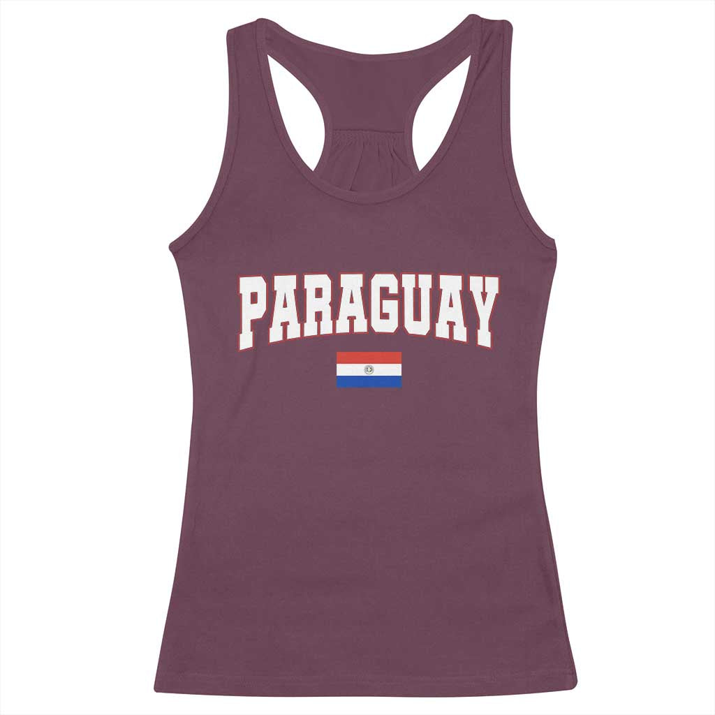 Paraguay Retro Athletic Varsity Style Racerback Tank Top Paraguaya Flag Country Pride Heritage