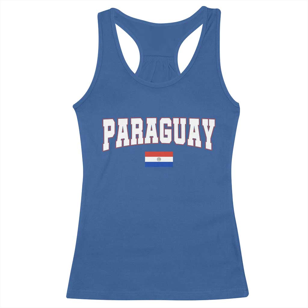 Paraguay Retro Athletic Varsity Style Racerback Tank Top Paraguaya Flag Country Pride Heritage