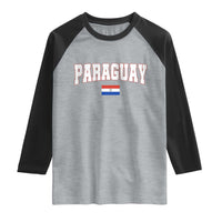 Paraguay Retro Athletic Varsity Style Raglan Shirt Paraguaya Flag Country Pride Heritage