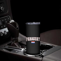Paraguay Retro Athletic Varsity Style Skinny Tumbler Paraguaya Flag Country Pride Heritage
