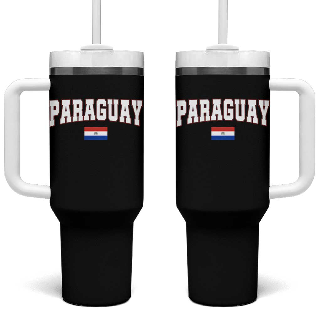 Paraguay Retro Athletic Varsity Style Tumbler With Handle Paraguaya Flag Country Pride Heritage