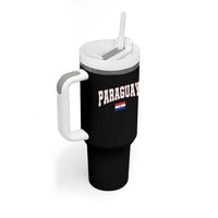 Paraguay Retro Athletic Varsity Style Tumbler With Handle Paraguaya Flag Country Pride Heritage