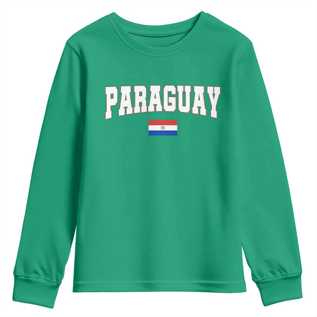 Paraguay Retro Athletic Varsity Style Youth Sweatshirt Paraguaya Flag Country Pride Heritage