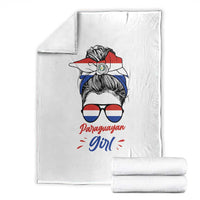Proud Paraguayan Girl Messy Bun Bandana Aviator Sunglasses Throw Blanket Paraguay Heritage Roots HispanicLatina Pride