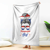 Proud Paraguayan Girl Messy Bun Bandana Aviator Sunglasses Throw Blanket Paraguay Heritage Roots HispanicLatina Pride