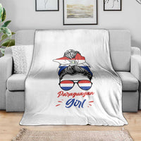 Proud Paraguayan Girl Messy Bun Bandana Aviator Sunglasses Throw Blanket Paraguay Heritage Roots HispanicLatina Pride