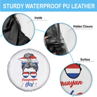 Proud Paraguayan Girl Messy Bun Bandana Aviator Sunglasses Spare Tire Cover Paraguay Heritage Roots HispanicLatina Pride