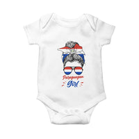 Proud Paraguayan Girl Messy Bun Bandana Aviator Sunglasses Baby Onesie Paraguay Heritage Roots HispanicLatina Pride