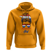 Proud Paraguayan Girl Messy Bun Bandana Aviator Sunglasses Hoodie Paraguay Heritage Roots HispanicLatina Pride