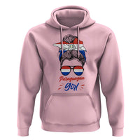 Proud Paraguayan Girl Messy Bun Bandana Aviator Sunglasses Hoodie Paraguay Heritage Roots HispanicLatina Pride