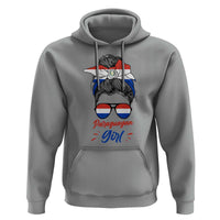 Proud Paraguayan Girl Messy Bun Bandana Aviator Sunglasses Hoodie Paraguay Heritage Roots HispanicLatina Pride