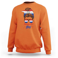 Proud Paraguayan Girl Messy Bun Bandana Aviator Sunglasses Sweatshirt Paraguay Heritage Roots HispanicLatina Pride