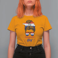Proud Paraguayan Girl Messy Bun Bandana Aviator Sunglasses T Shirt For Women Paraguay Heritage Roots HispanicLatina Pride