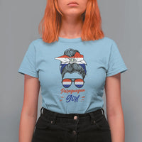 Proud Paraguayan Girl Messy Bun Bandana Aviator Sunglasses T Shirt For Women Paraguay Heritage Roots HispanicLatina Pride