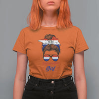 Proud Paraguayan Girl Messy Bun Bandana Aviator Sunglasses T Shirt For Women Paraguay Heritage Roots HispanicLatina Pride