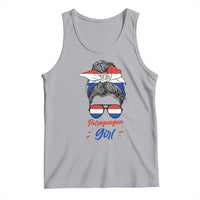 Proud Paraguayan Girl Messy Bun Bandana Aviator Sunglasses Tank Top Paraguay Heritage Roots HispanicLatina Pride
