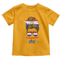 Proud Paraguayan Girl Messy Bun Bandana Aviator Sunglasses Toddler T Shirt Paraguay Heritage Roots HispanicLatina Pride