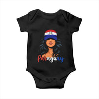 Proud Paraguayan Woman Melanin Curls Afro Latina Baby Onesie Paraguay Flag Roots Hispanic Heritage Pride