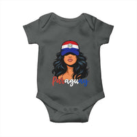 Proud Paraguayan Woman Melanin Curls Afro Latina Baby Onesie Paraguay Flag Roots Hispanic Heritage Pride