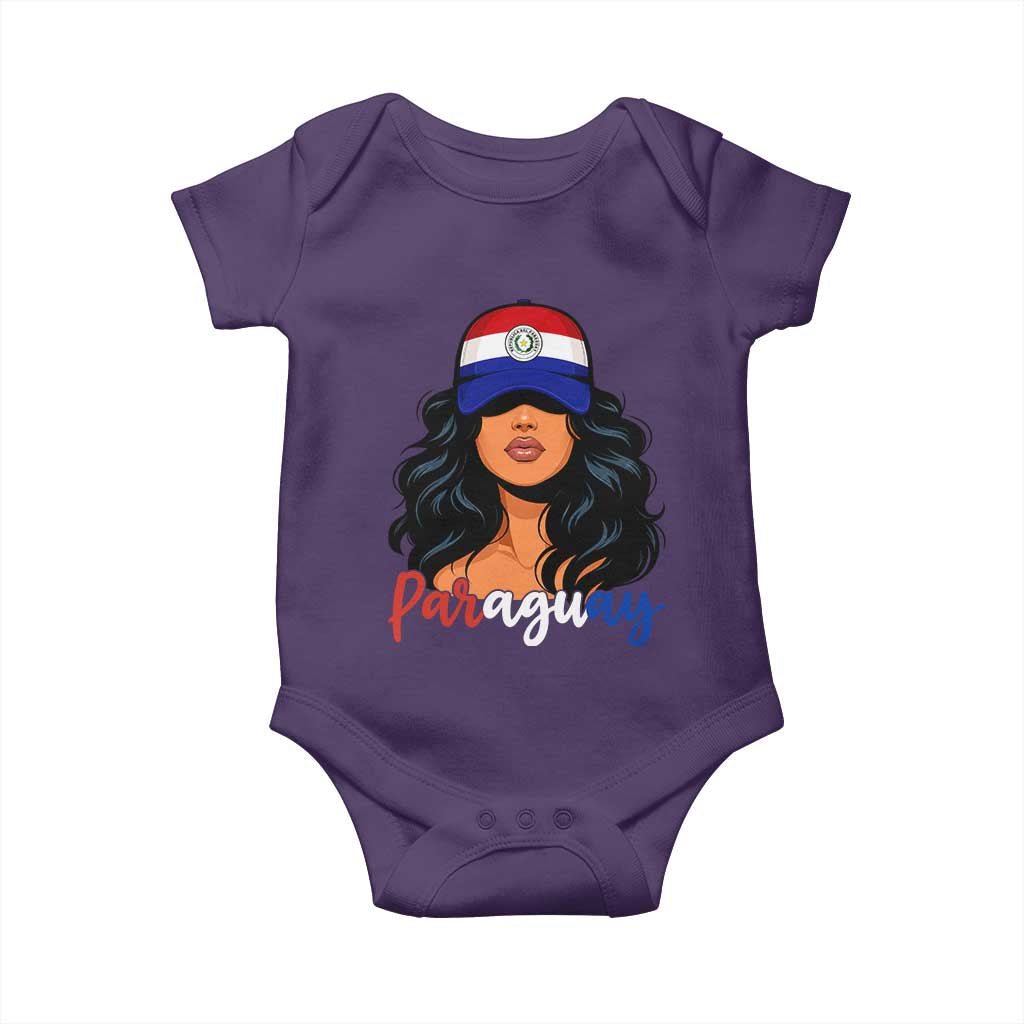 Proud Paraguayan Woman Melanin Curls Afro Latina Baby Onesie Paraguay Flag Roots Hispanic Heritage Pride