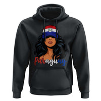 Proud Paraguayan Woman Melanin Curls Afro Latina Hoodie Paraguay Flag Roots Hispanic Heritage Pride