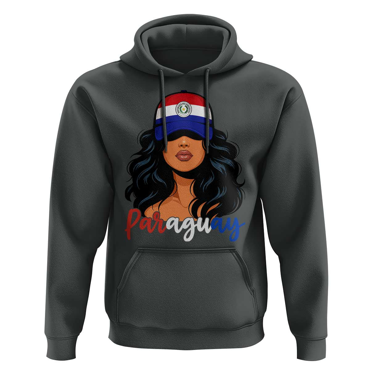 Proud Paraguayan Woman Melanin Curls Afro Latina Hoodie Paraguay Flag Roots Hispanic Heritage Pride