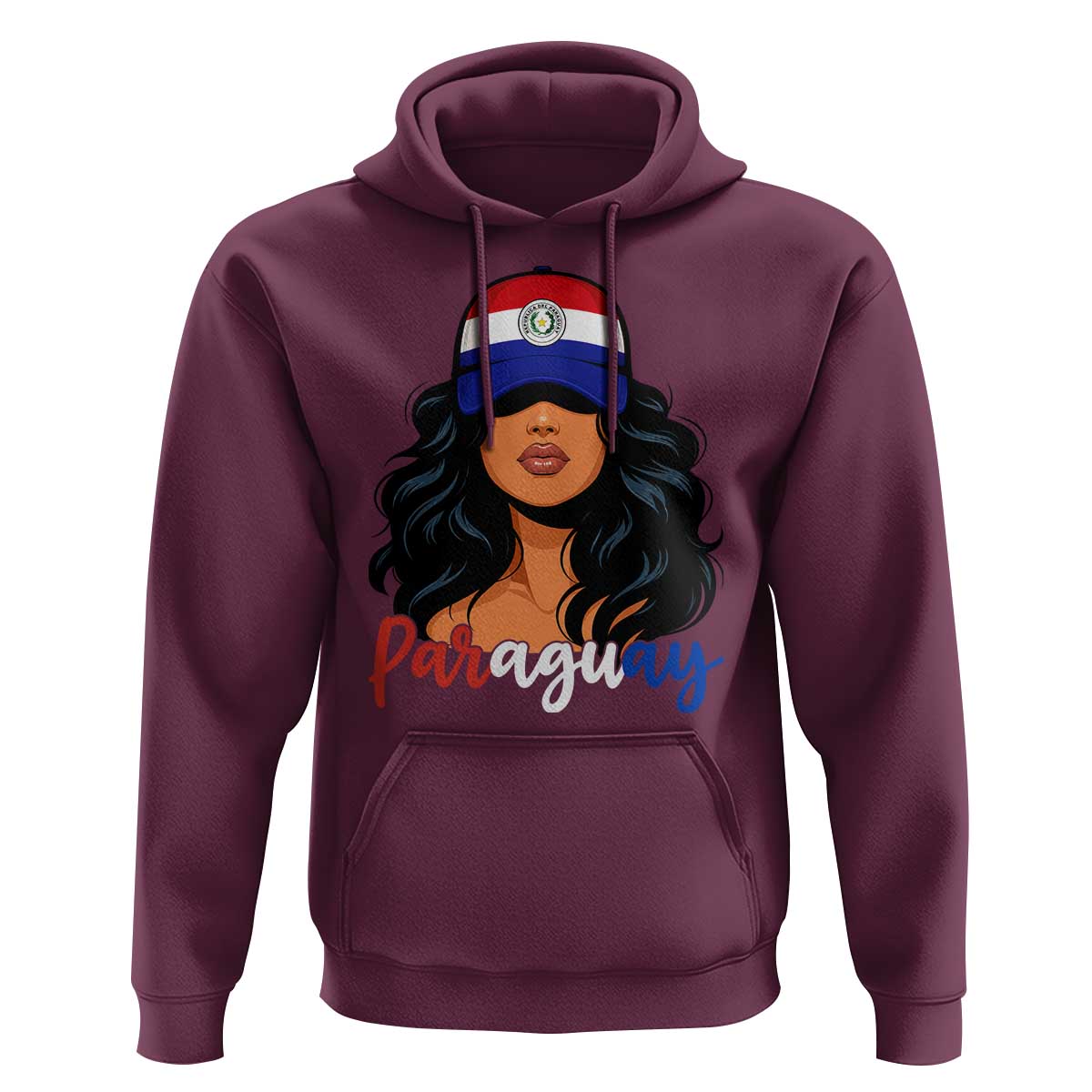 Proud Paraguayan Woman Melanin Curls Afro Latina Hoodie Paraguay Flag Roots Hispanic Heritage Pride