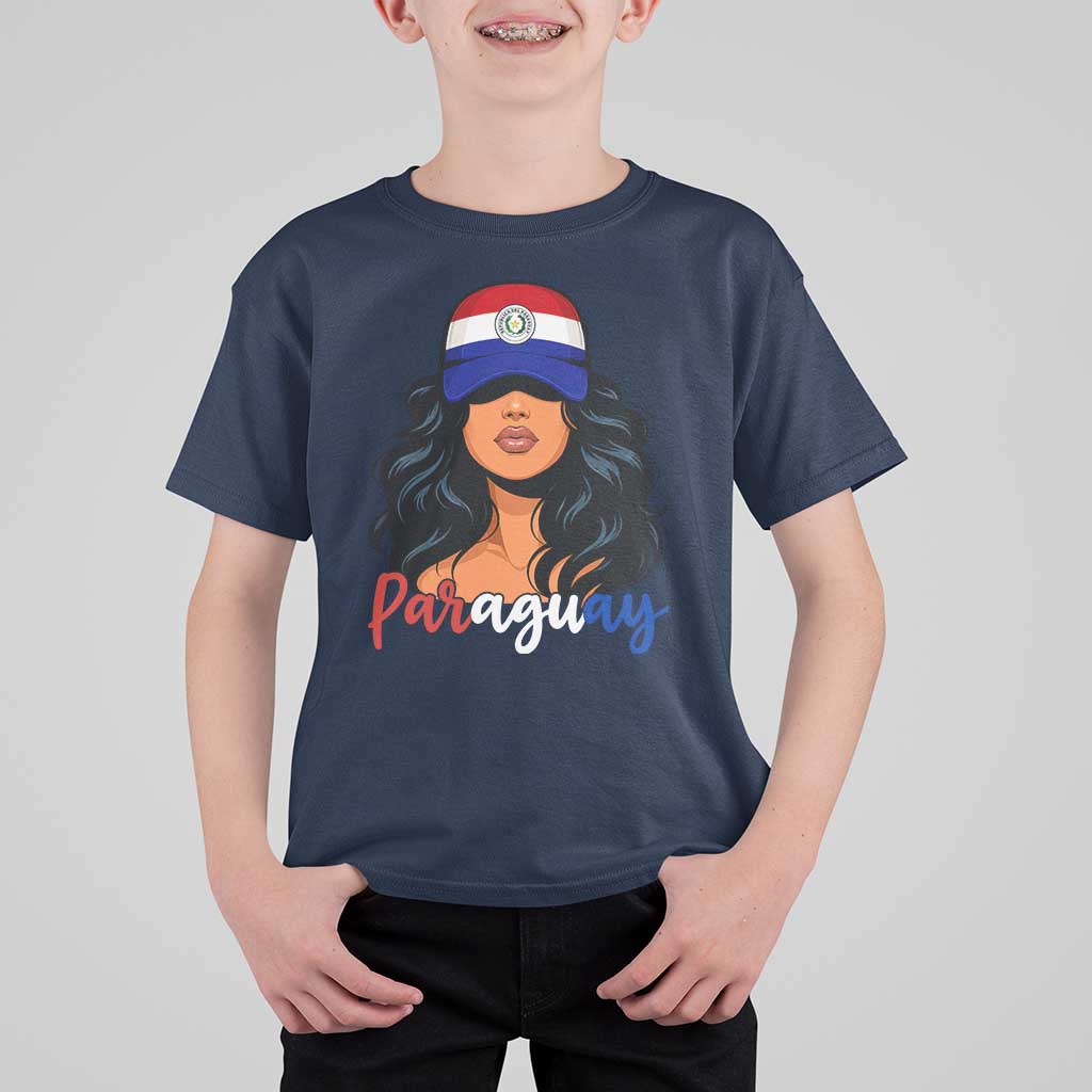 Proud Paraguayan Woman Melanin Curls Afro Latina T Shirt For Kid Paraguay Flag Roots Hispanic Heritage Pride