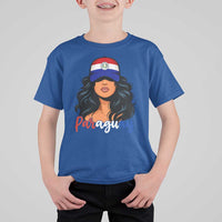 Proud Paraguayan Woman Melanin Curls Afro Latina T Shirt For Kid Paraguay Flag Roots Hispanic Heritage Pride