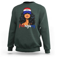 Proud Paraguayan Woman Melanin Curls Afro Latina Sweatshirt Paraguay Flag Roots Hispanic Heritage Pride