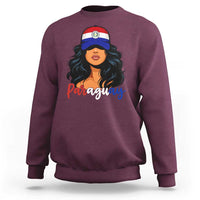Proud Paraguayan Woman Melanin Curls Afro Latina Sweatshirt Paraguay Flag Roots Hispanic Heritage Pride
