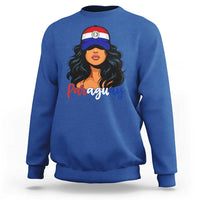 Proud Paraguayan Woman Melanin Curls Afro Latina Sweatshirt Paraguay Flag Roots Hispanic Heritage Pride