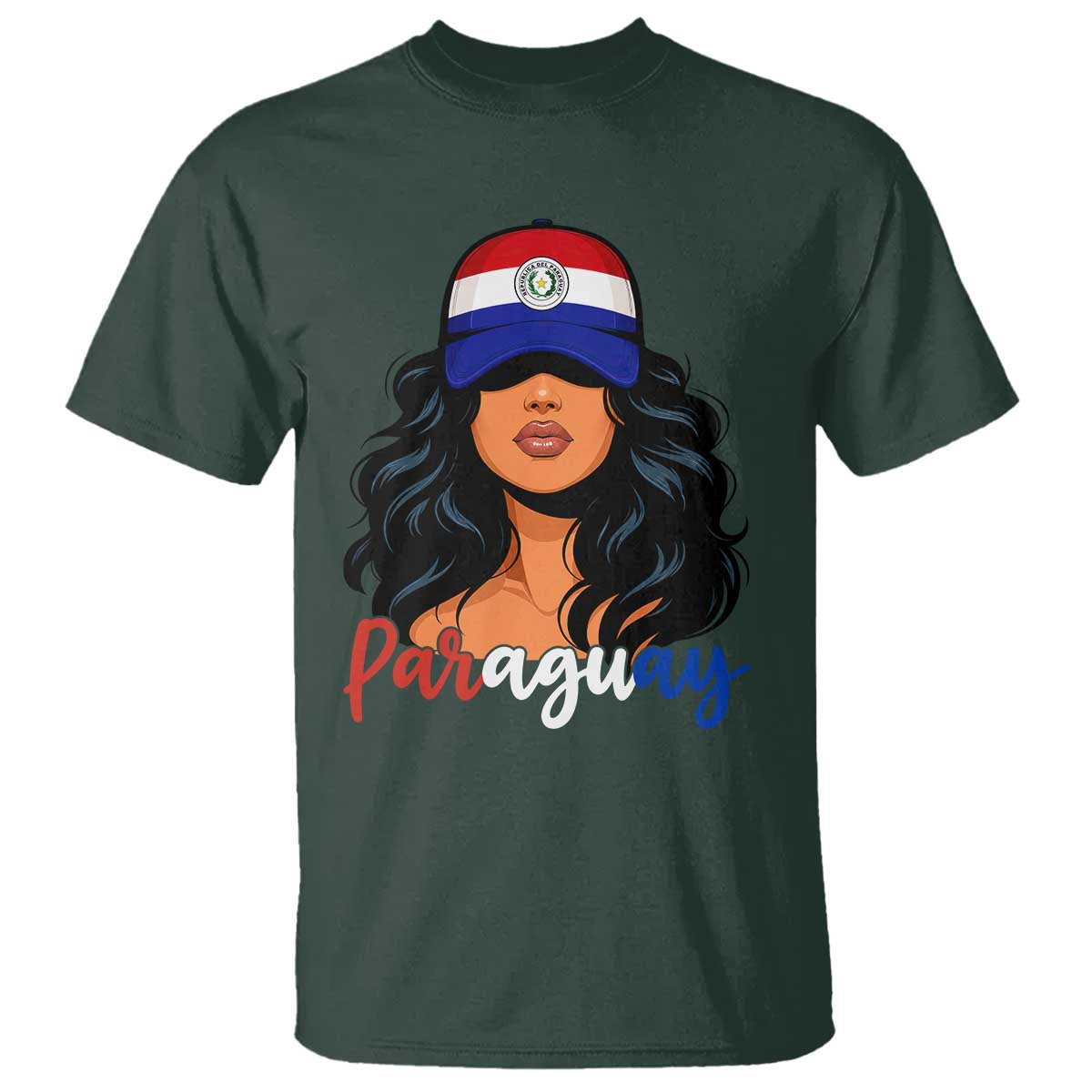 Proud Paraguayan Woman Melanin Curls Afro Latina T Shirt Paraguay Flag Roots Hispanic Heritage Pride