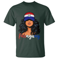 Proud Paraguayan Woman Melanin Curls Afro Latina T Shirt Paraguay Flag Roots Hispanic Heritage Pride