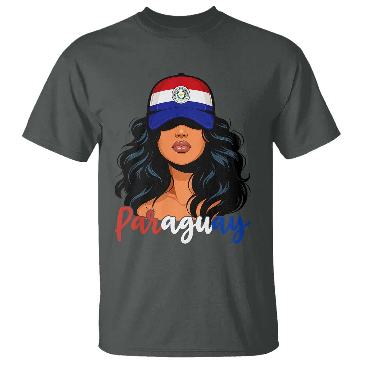 Proud Paraguayan Woman Melanin Curls Afro Latina T Shirt Paraguay Flag Roots Hispanic Heritage Pride