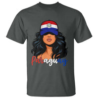 Proud Paraguayan Woman Melanin Curls Afro Latina T Shirt Paraguay Flag Roots Hispanic Heritage Pride