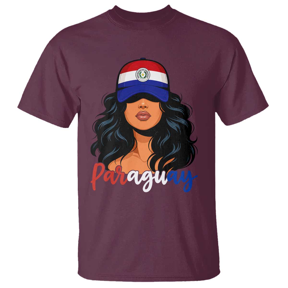 Proud Paraguayan Woman Melanin Curls Afro Latina T Shirt Paraguay Flag Roots Hispanic Heritage Pride
