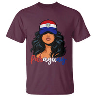 Proud Paraguayan Woman Melanin Curls Afro Latina T Shirt Paraguay Flag Roots Hispanic Heritage Pride