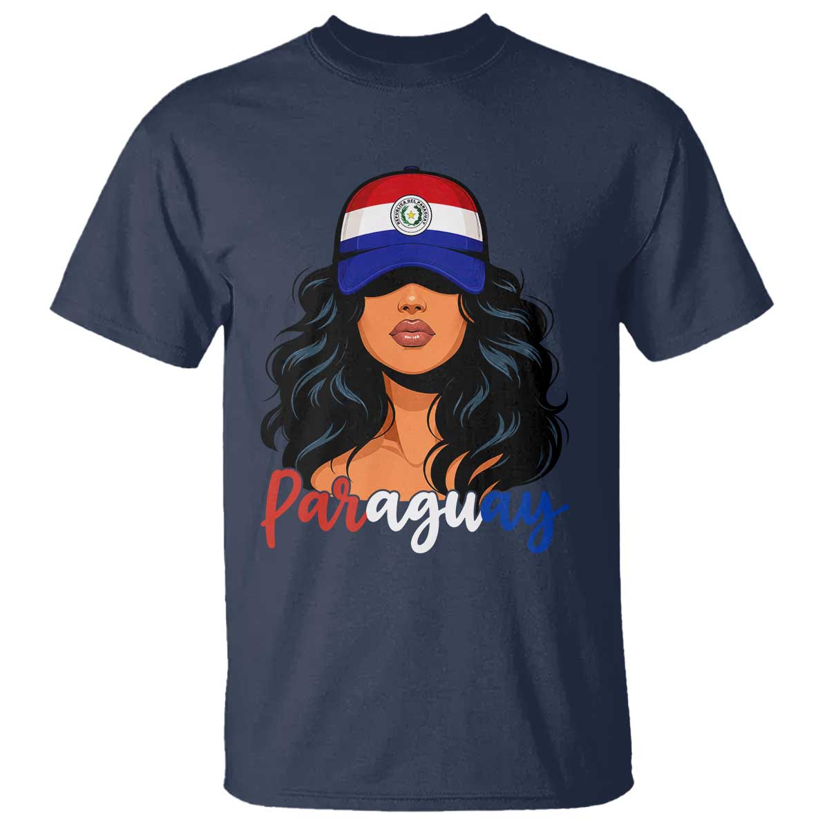 Proud Paraguayan Woman Melanin Curls Afro Latina T Shirt Paraguay Flag Roots Hispanic Heritage Pride
